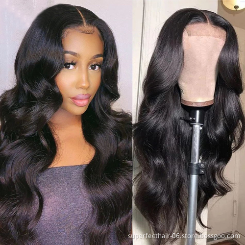 Hot Selling 150% Density Human Hair wig HD Transparent Lace Front Brazilian Hair with BodyWave Natural Color Wigs